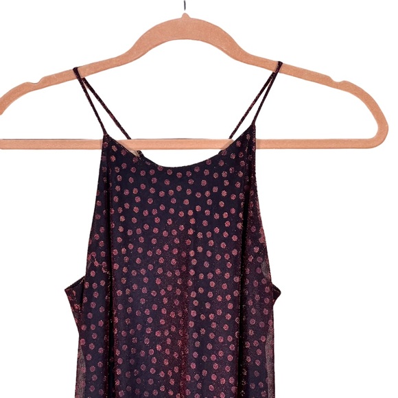 Betsey & Adam High Neckline Copper Red Shimmering Maxi Prom Cocktail Dre… - Picture 5 of 11